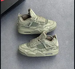 Original Olive Green Air Jordan 4 Snake Scale Sneakers