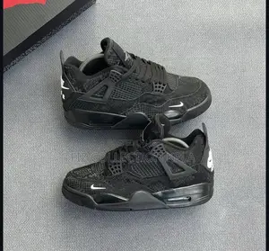 Original Black Air Jordan 4 Snake Scale Sneakers