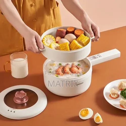 Electric Food and Soup Steamer Pot Saucepan - 2 Layers