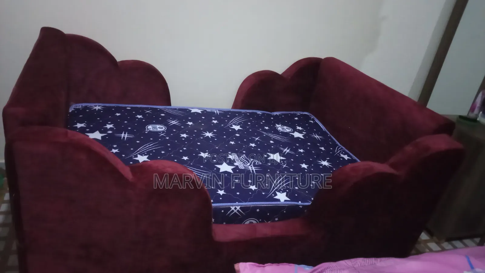 Baby Bed 3by 6 in Marooni Color