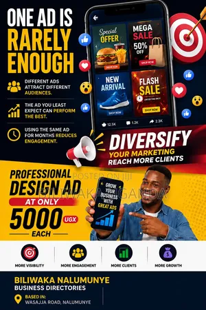 Eye Catchy Professional Design Ads for Businesses at Ugx