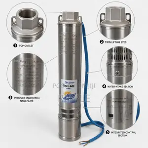 400W Solar Borehole Pump 40m Head 4,000l/H 24V Deep Well Water Pump
