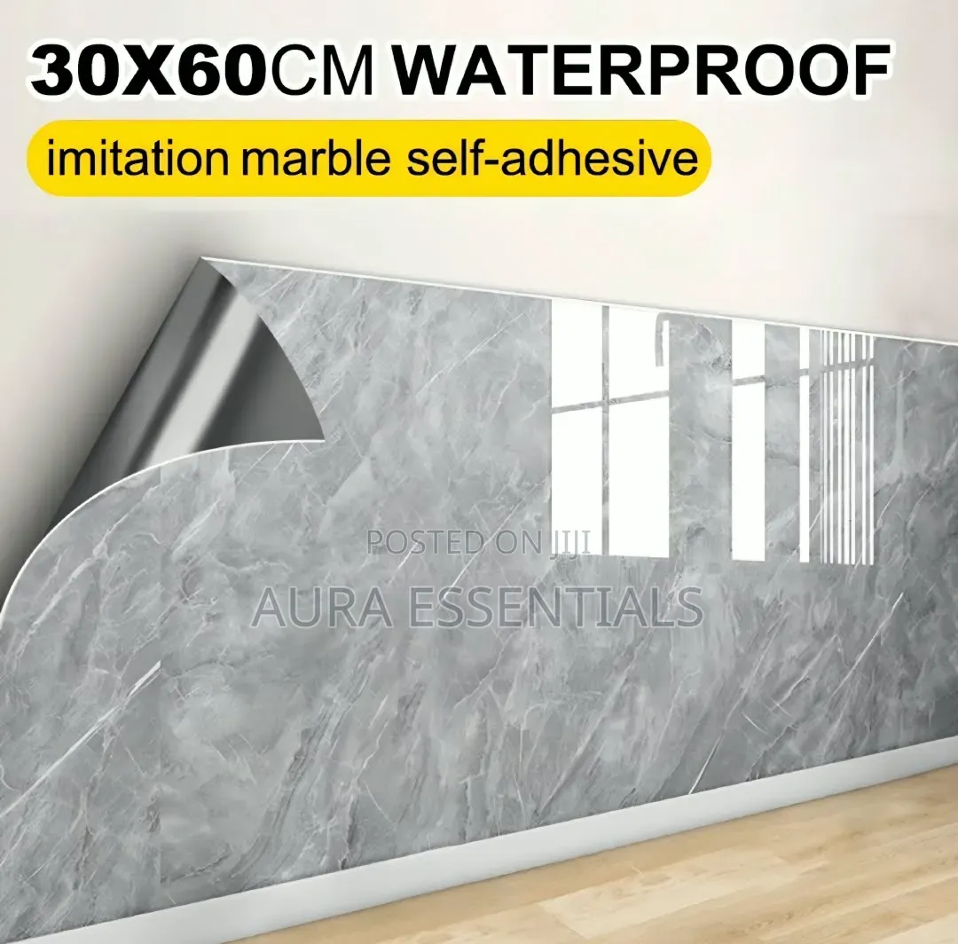 5pcs Marble Wallpaper PVC 3D Self Adhesive Wall Sticker