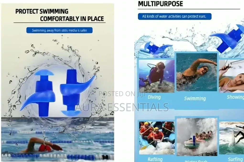 Reusable Swimming Ear Plugs With Nose Clip for Adults & Kids