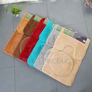 3-Piece Shaggy Bathroom and Toilet Mat Set