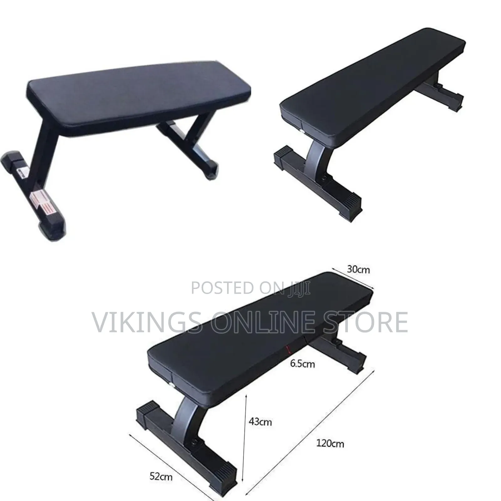 Heavy-Duty, Black Flat Workout Bench Suitable for Home Gym Strength