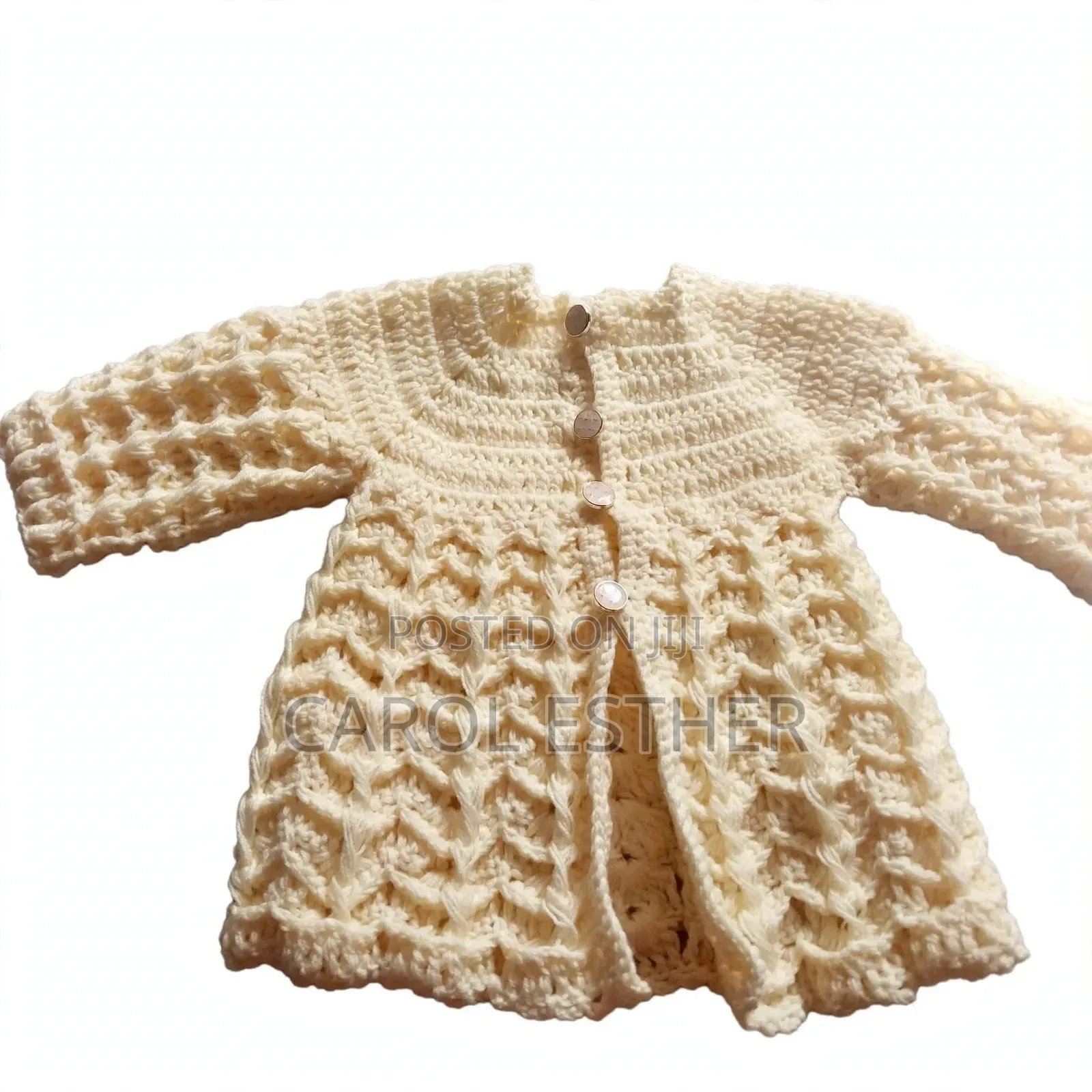 New Handmade Baby Crochet Cardigan 0-12months Cream/Off White