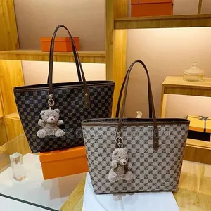 Large Capacity Monogram Printed Shoulder Bag / Office & School Tote