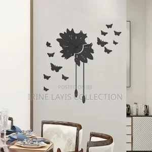 Gold-Toned 3D Acrylic Butterfly DIY Wall Clock