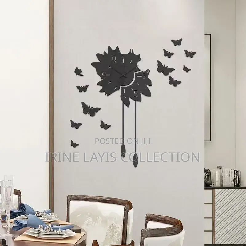 Gold-Toned 3D Acrylic Butterfly DIY Wall Clock