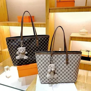 Large Capacity Monogram Printed Shoulder Bag / Office & School Tote