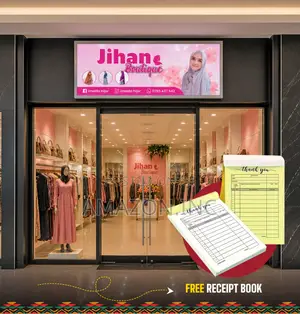 Shop Signage Light Box + Free Receipt Book