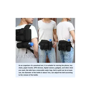 Black Tactical Waist Bag With a Removable Water Bottle Holder