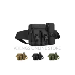 Black Tactical Waist Bag With a Removable Water Bottle Holder
