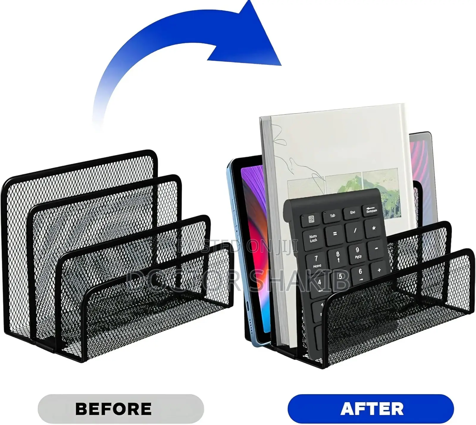 Vertical Metal Mesh Desk Organiser