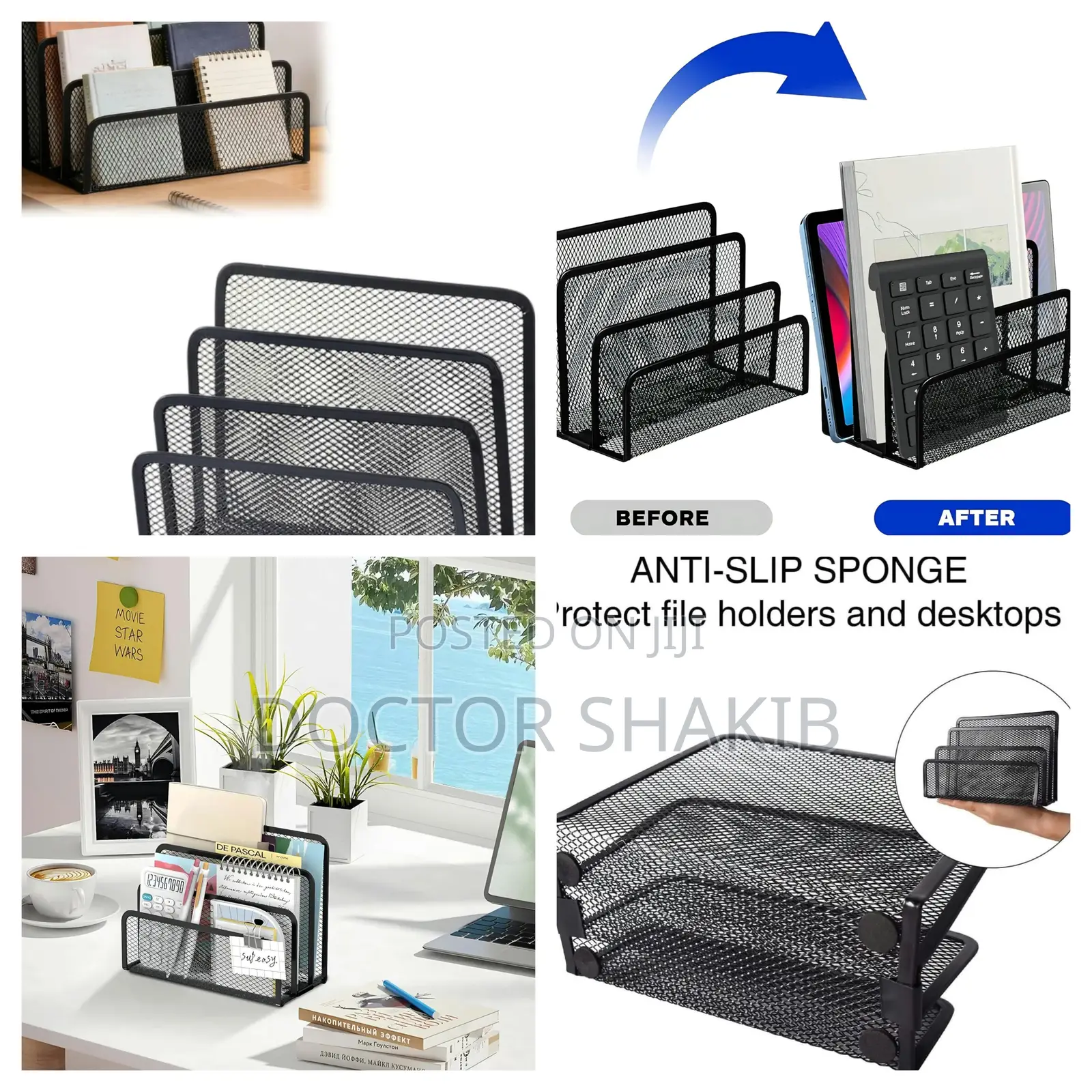 Vertical Metal Mesh Desk Organiser