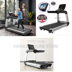 Commercial-Grade Motorized Electric Treadmill With Silver Side Arms