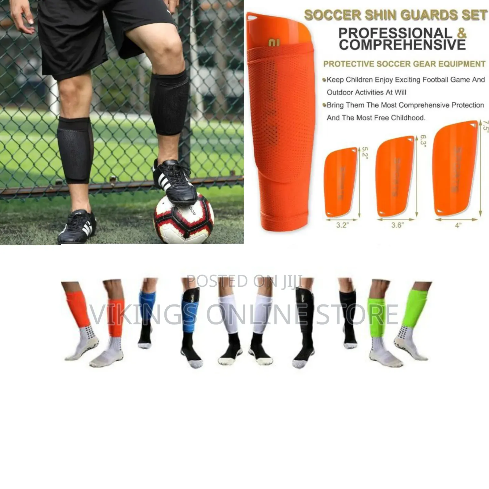 An Soccer Shin Guard and Compression Sleeve Set.