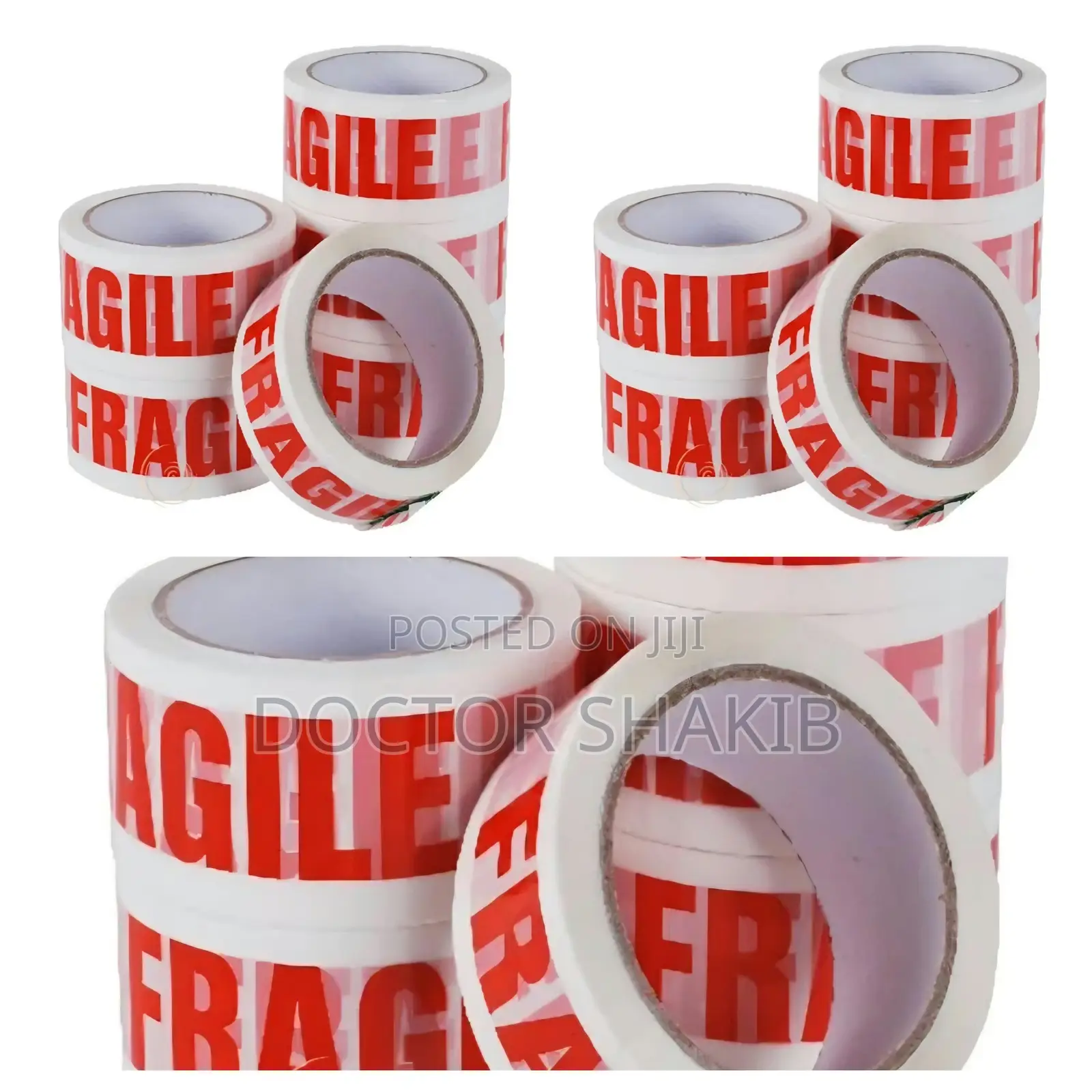 Fragile Tape Red Text Colour Parcel  Tape 48MMx10m