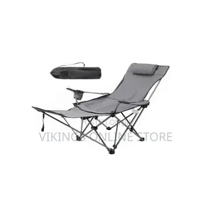 Portable Reclining Camping Chair With a Built-in Footrest