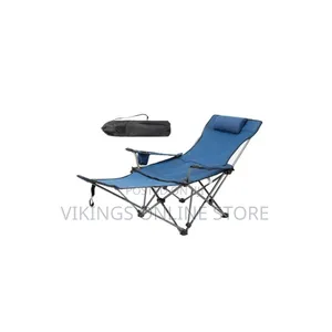 Portable Reclining Camping Chair With a Built-in Footrest