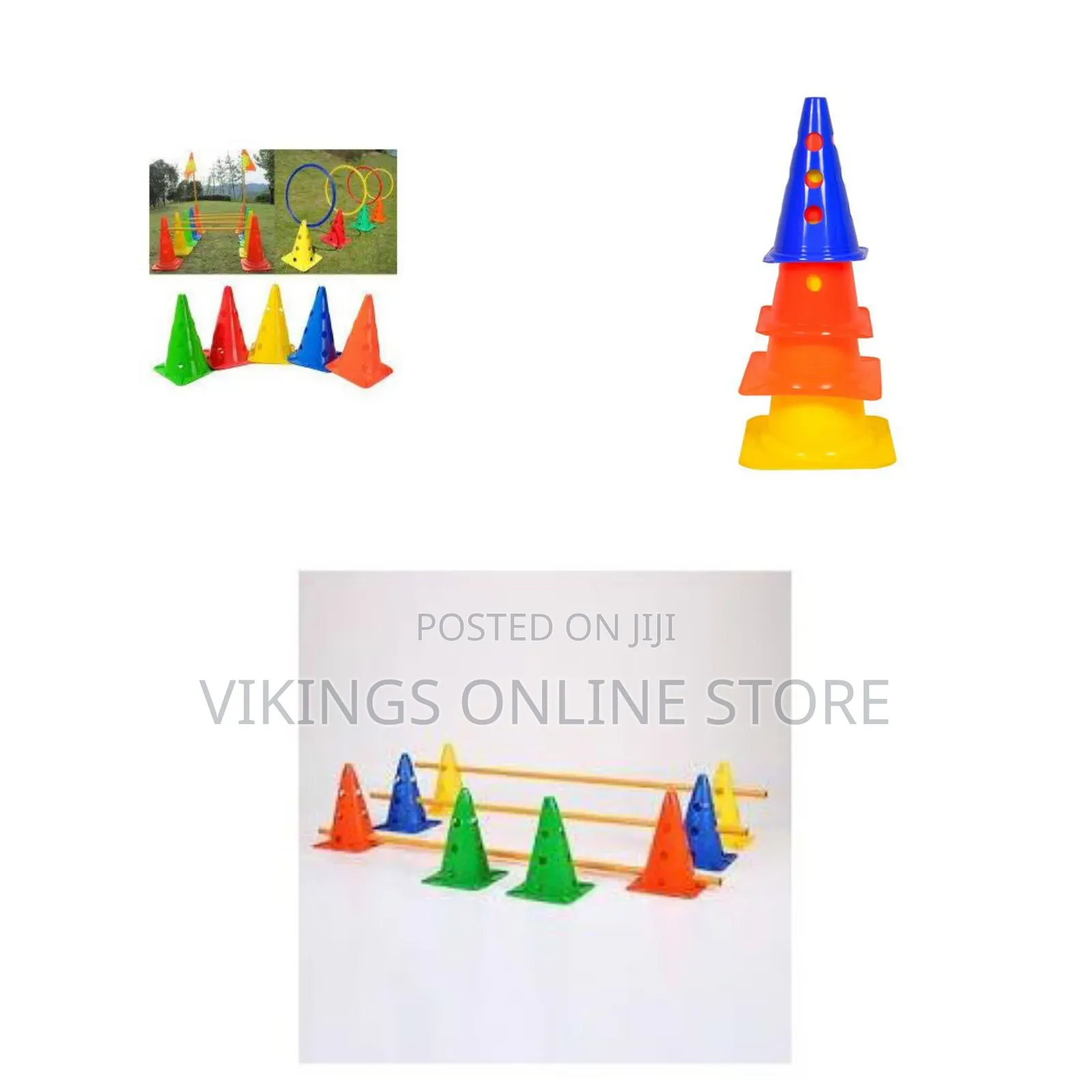 Multi-Colored Plastic Sports Training Cones Holes for Obstacle Setup