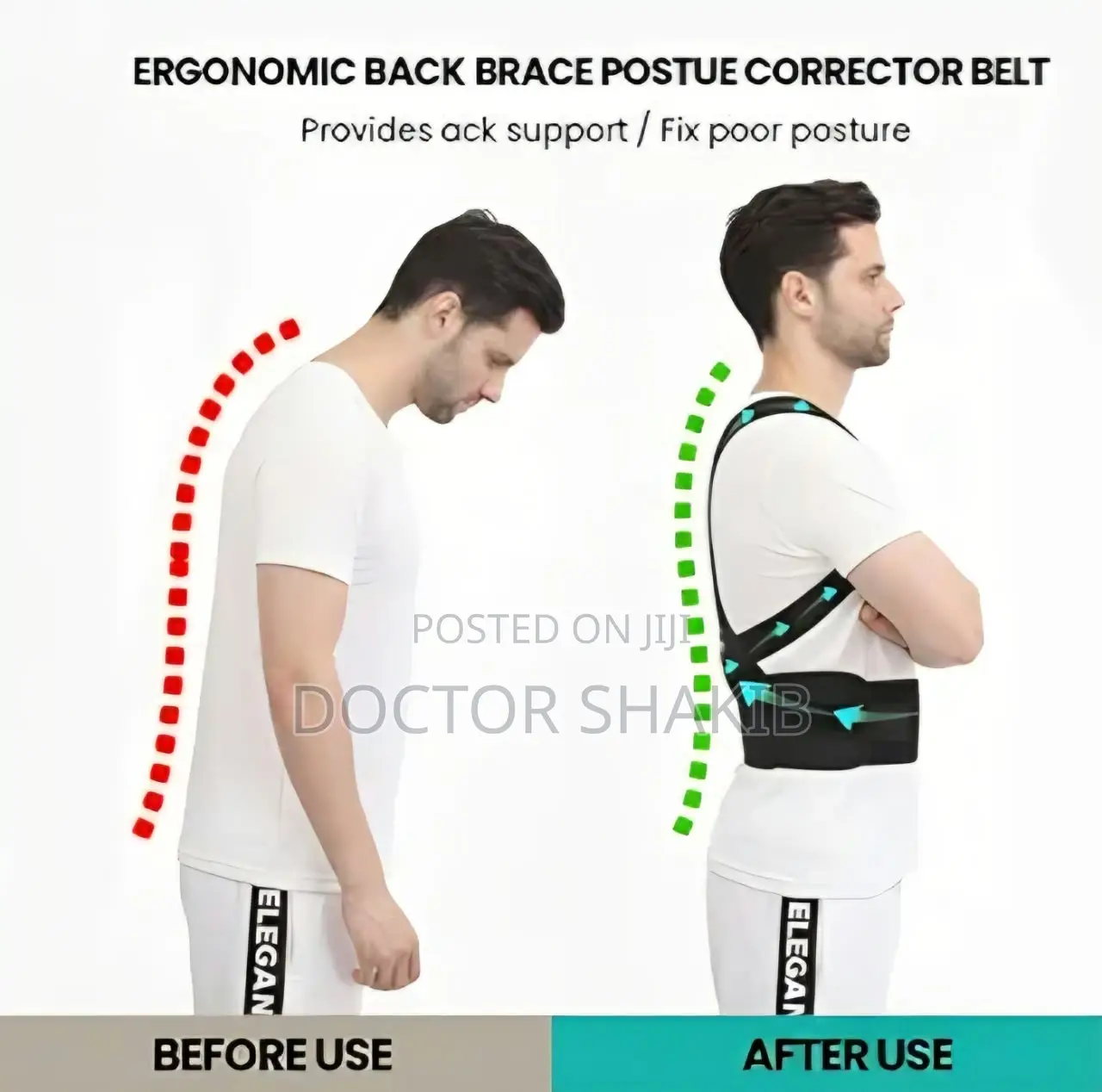 Adjustable Shoulder Straightener for Improving Back Posture