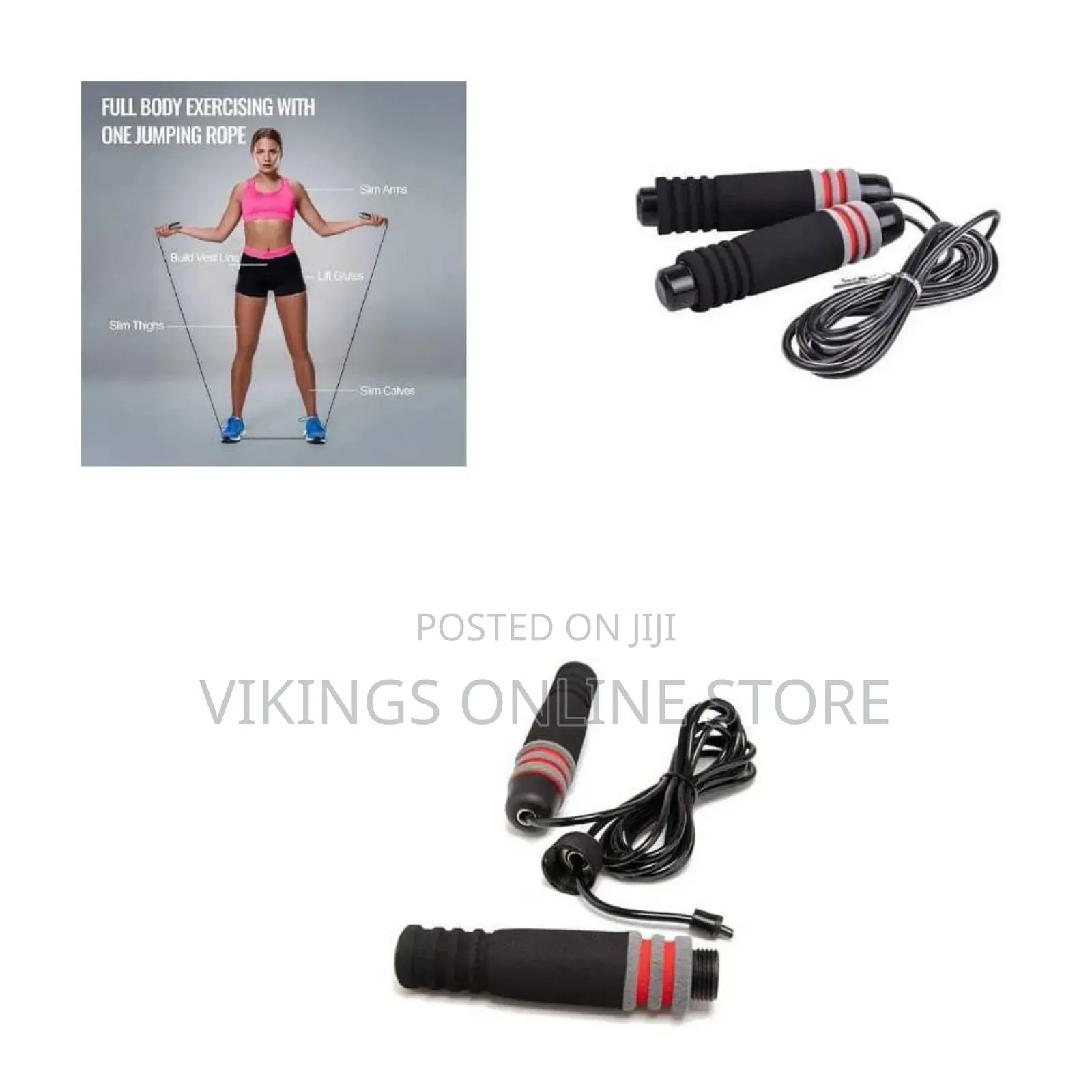 An Adjustable Fitness Jump Rope Black Foam-Covered Anti-Slip Handles