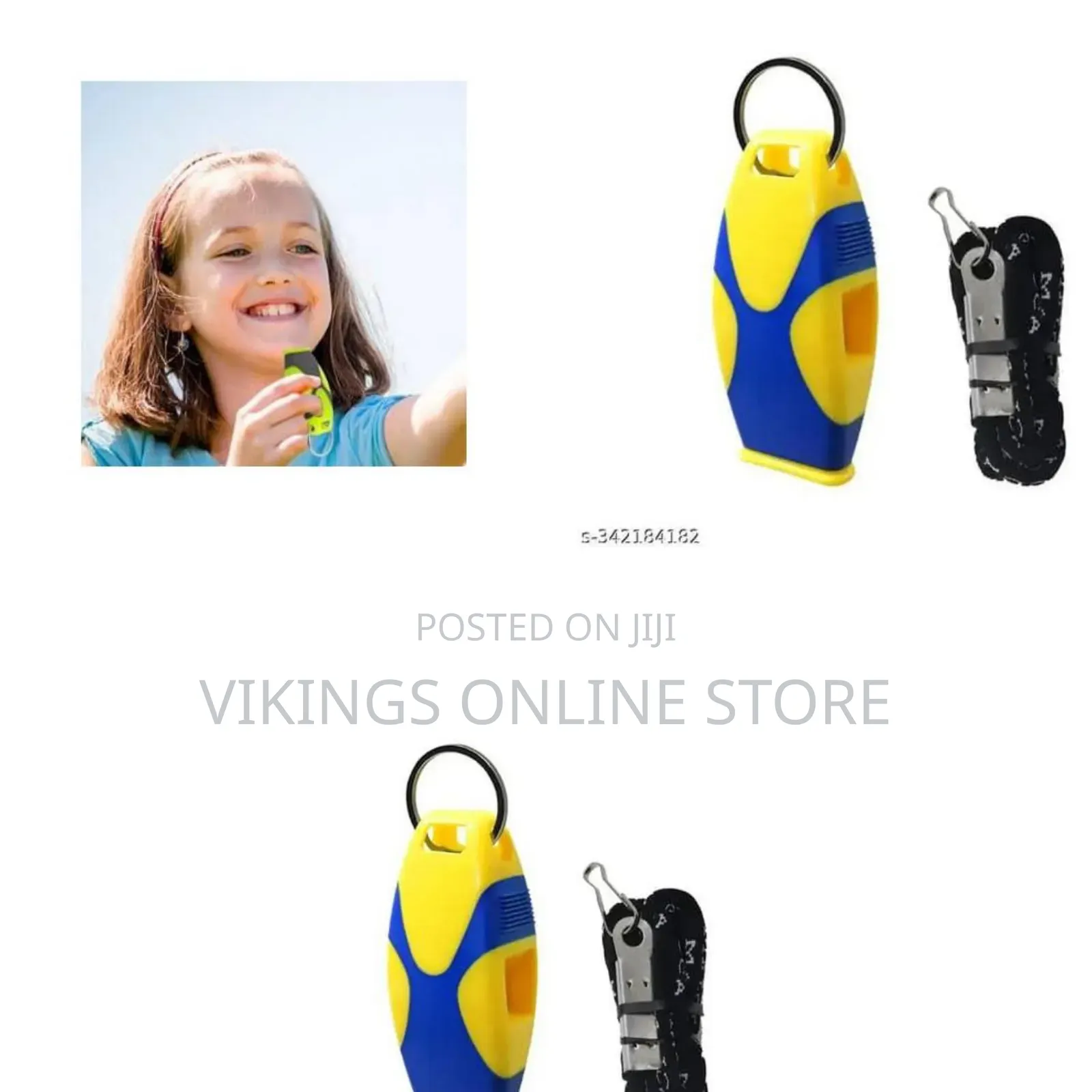 Yellow and Blue Safety Sports Whistle