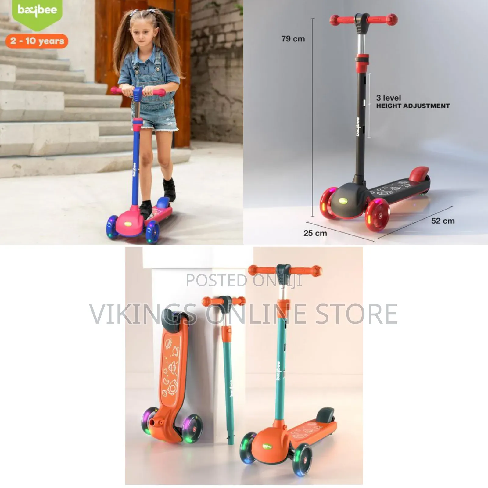 Three-Wheeled Kick Scooter