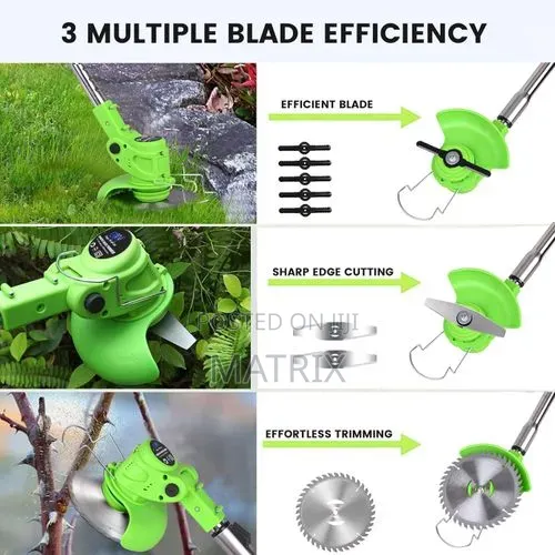 Electric Cordless Grass Cutter, 3 in 1 Grass Trimmer Brush Cutter