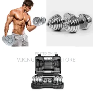 Chrome Adjustable Dumbbell and Barbell Set