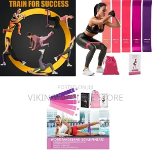 Multi-Colored Flat Loop Resistance Bands Used for Yoga, Pilates