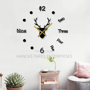 Modern Silent Wall Art Clock for Living Room & Office Decor