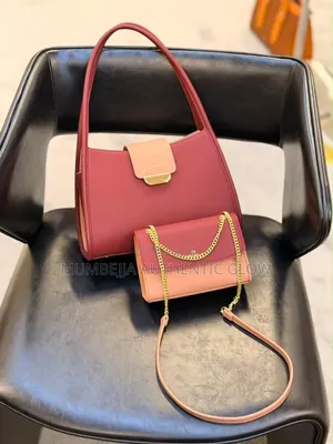 Chrisbella Elegance Duo 2 Piece Handbag a Set of Chocolate and Brown