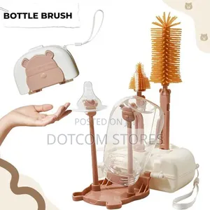 6-in-1 Portable Baby Bottle Drying Rack and Cleaning Brush Set