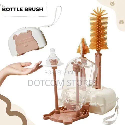 6-in-1 Portable Baby Bottle Drying Rack and Cleaning Brush Set