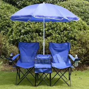Portable Folding Double Chair With Umbrella