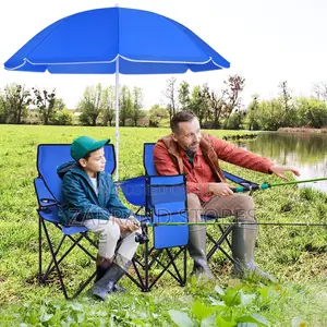 Portable Folding Double Chair With Umbrella