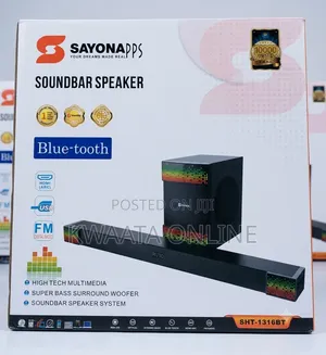 Sayona SHT-1316BT Sound Bar With Bluetooth, USB, AUX & FM Radio