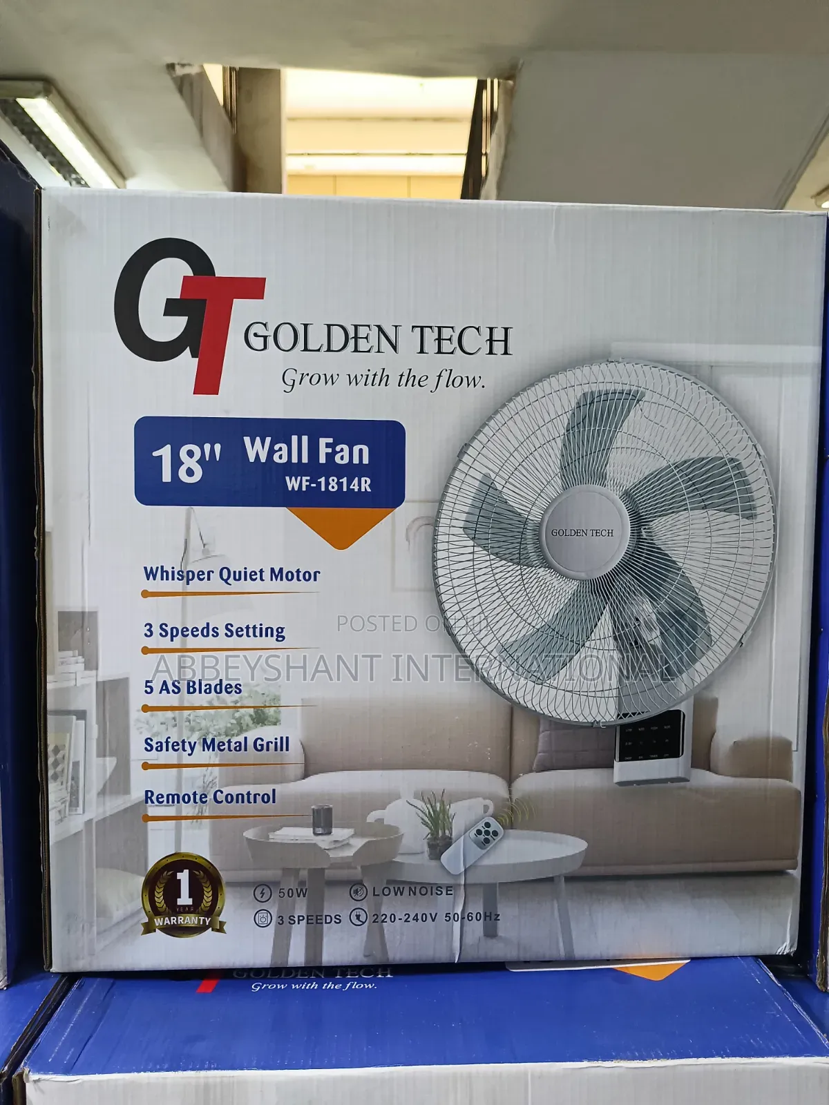 18" Wall Fan Wall Mount Remote Fan