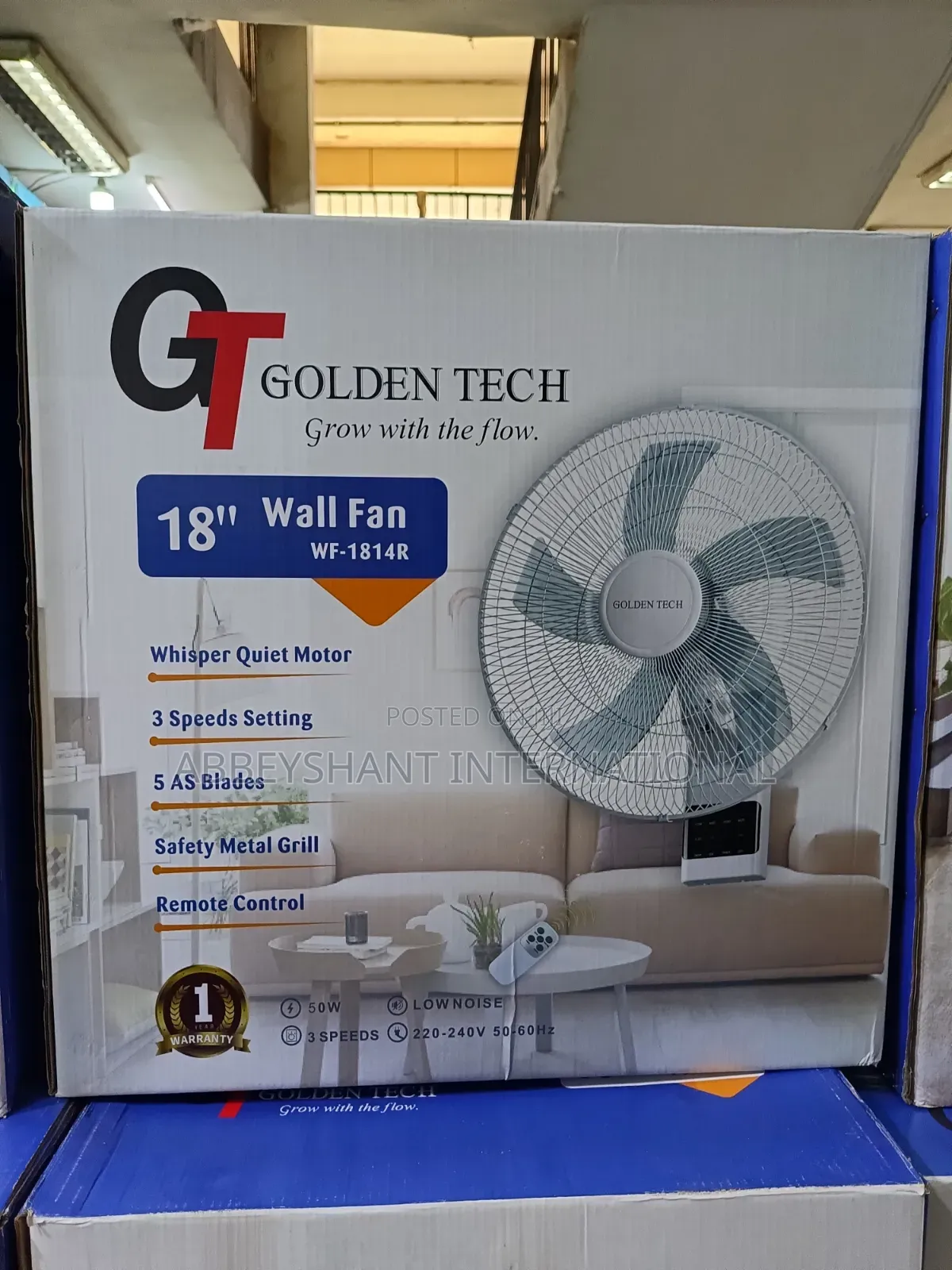 18" Wall Fan Wall Mount Remote Fan