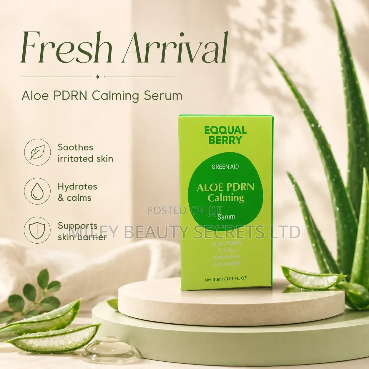 EOQUAL BERRY Green Aid Aloe PDRN Calming Serum 🌿✨