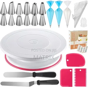 Cake Decorating Kit With Cake Turntable, 12 Icing Piping Tips
