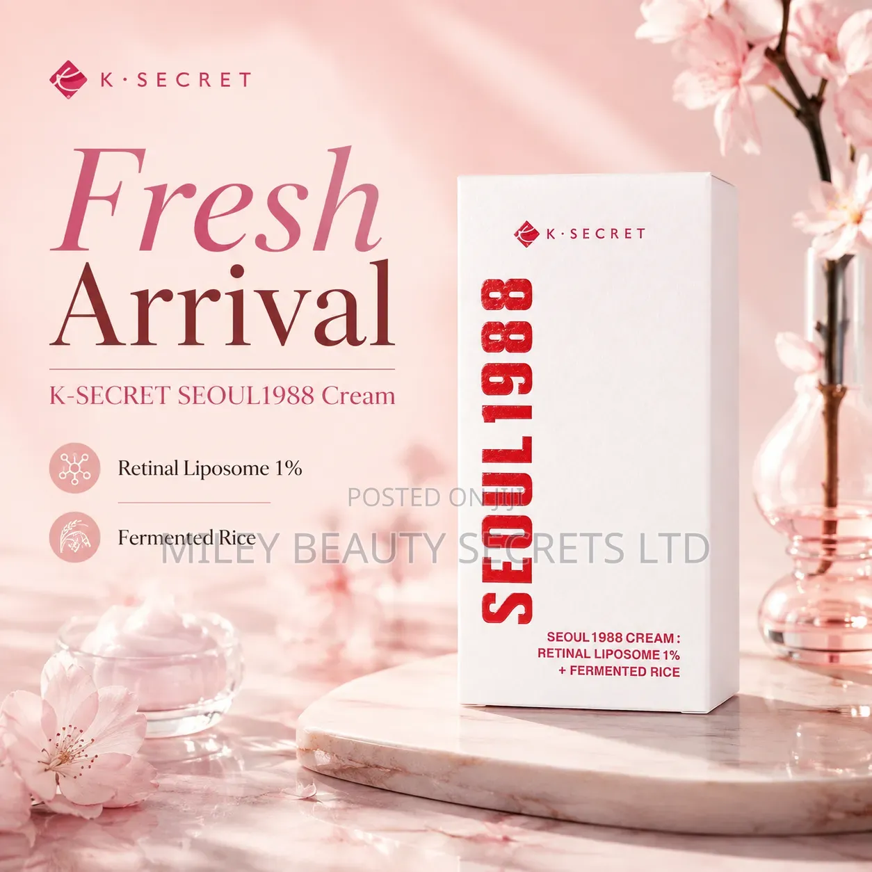 K-Secret SEOUL 1988 Cream: Retinal Liposome 1% + Fermented Rice 🌸✨