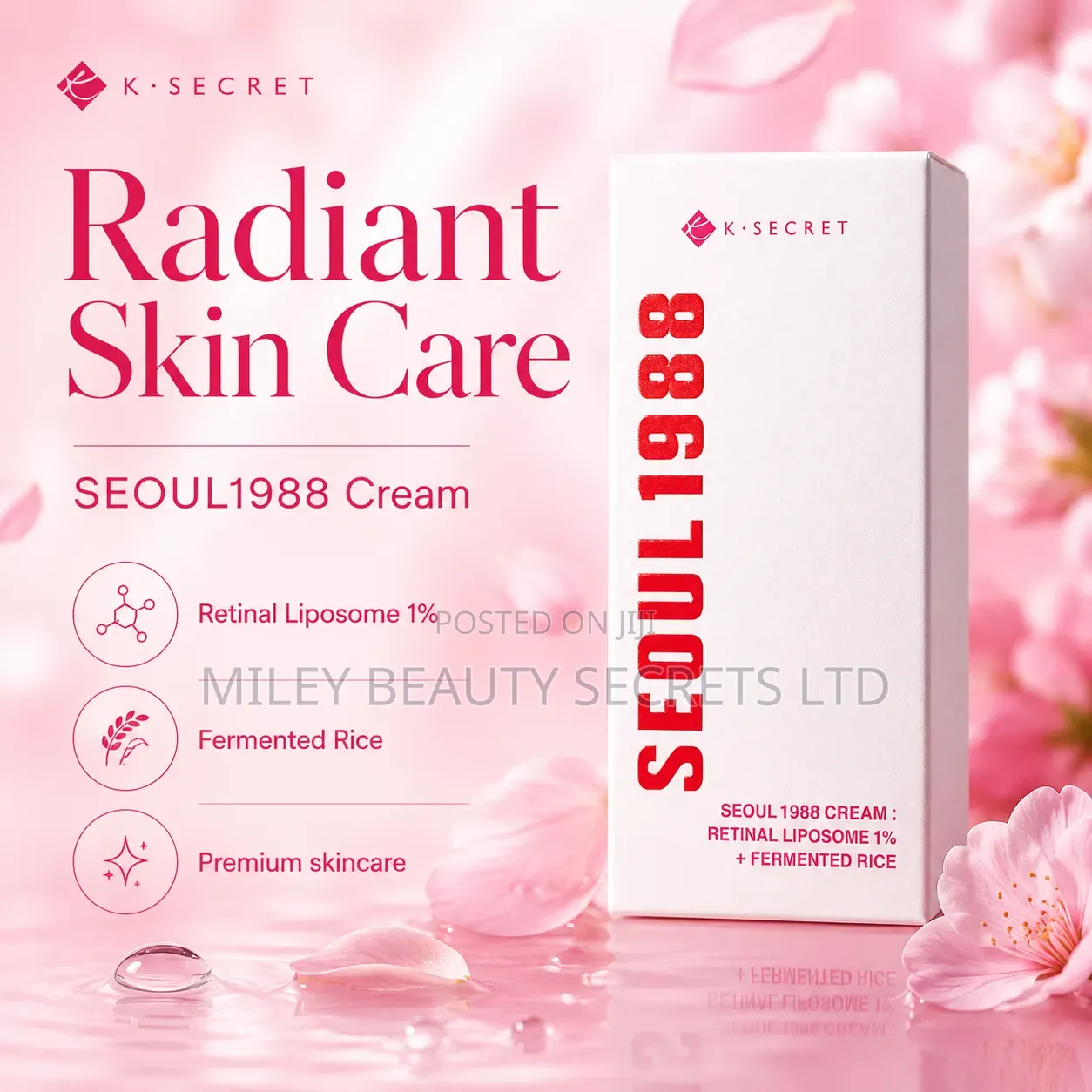K-Secret SEOUL 1988 Cream: Retinal Liposome 1% + Fermented Rice 🌸✨