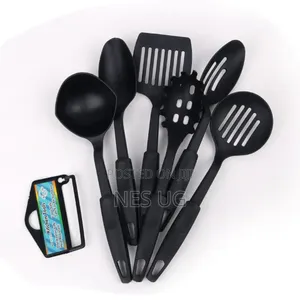 6Pcs Non-Stick Serving Spoons Set Heat Resistant - Black