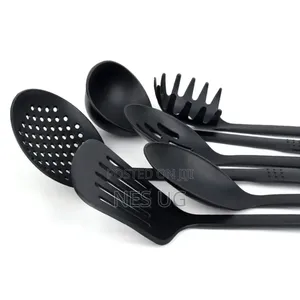 6Pcs Non-Stick Serving Spoons Set Heat Resistant - Black