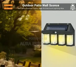 4-Bulb Solar-Powered Outdoor Wall Light