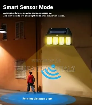 4-Bulb Solar-Powered Outdoor Wall Light